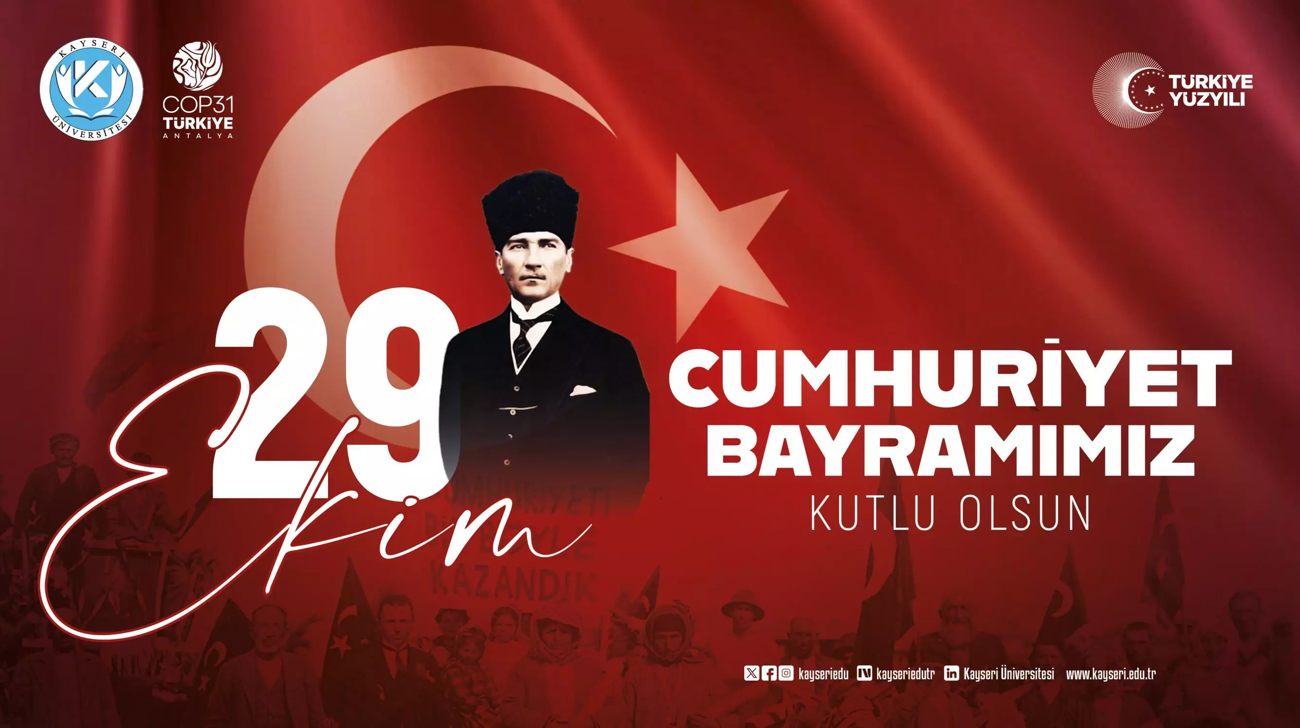Rektörümüz Prof. Dr. Kurtuluş Karamustafa’dan “29 Ekim Cumhuriyet Bayramı” Mesajı